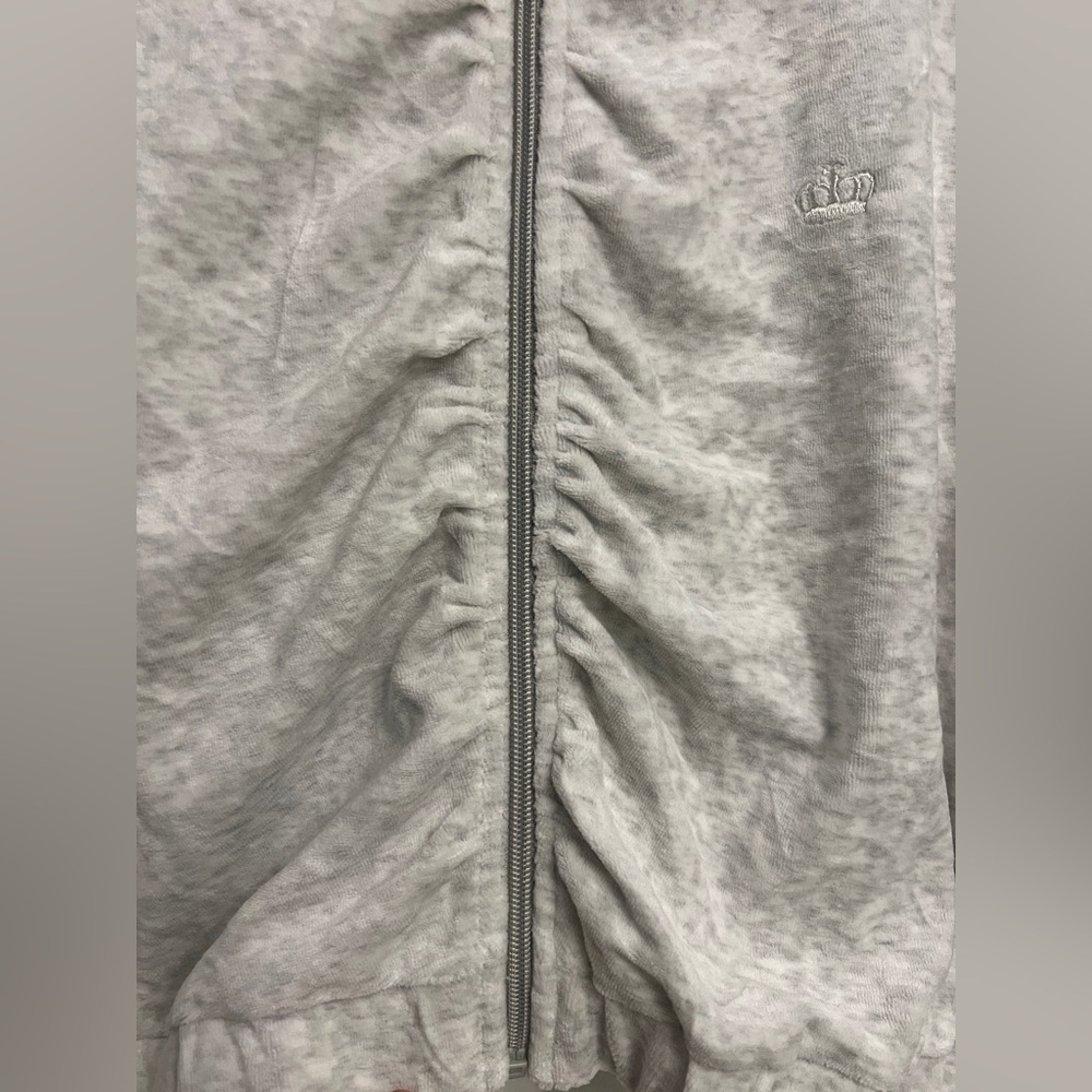 Juicy Couture Heather Gray Medium Crop Zip Hoodie - Picture 8 of 8